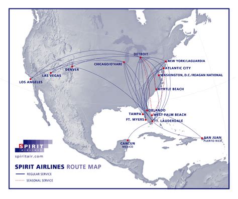 Spirit Airlines Cities Map - United States Map States District