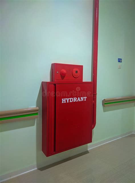 Portrait of Fire Hydrant Box Attached on the Wall of a Hospital ...