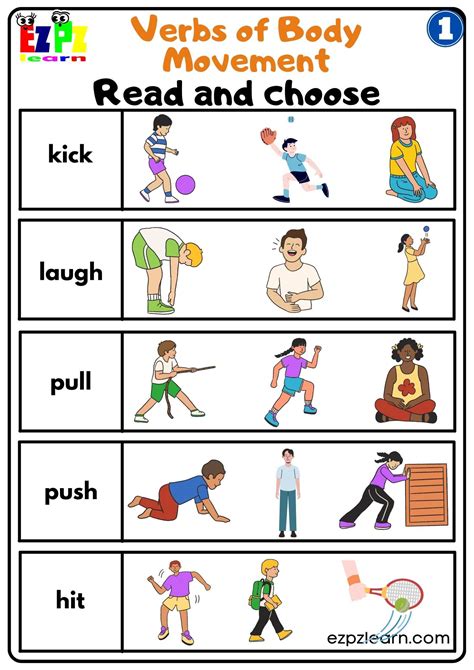 Verbs of Body Movement - Ezpzlearn.com