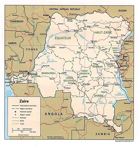 Map of zaire - Zaire africa map (Middle Africa - Africa)