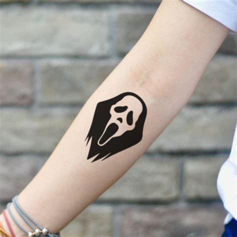 Ghostface Halloween Temporary Tattoo Sticker - OhMyTat