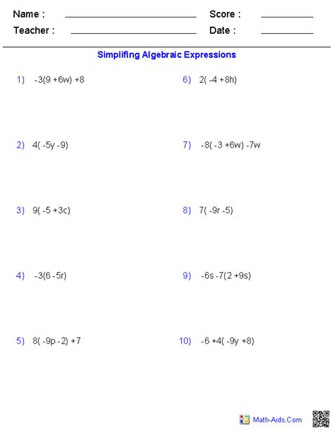 Algebra Properties Worksheet - Worksheet Education