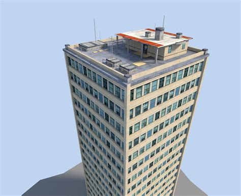 3D model low poly skyscraper tall building VR / AR / low-poly | CGTrader