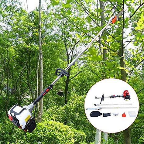 BJTDLLX 42.7CC 2 Stroke Pole Saw Gas Powered Pruner Chainsaw with Extension Pole Pole Saw Tree ...