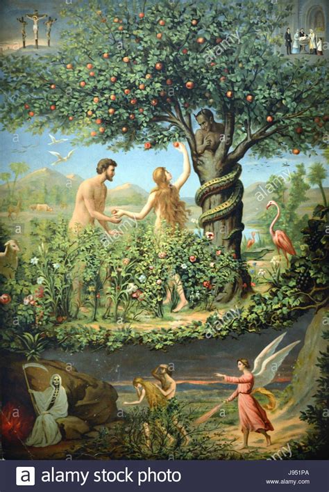 Download this stock image: Original Sin, Adam and Eve in the Garden of ...