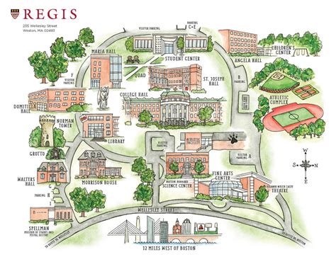 Campus Map | Weston, MA | Regis College