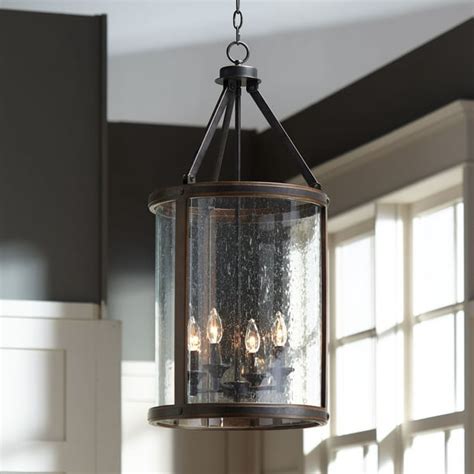 Franklin Iron Works Metal Wood Pendant Chandelier 16" Wide Rustic ...