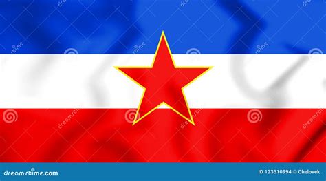 3D Flag of the Yugoslavia. stock illustration. Illustration of sfry ...