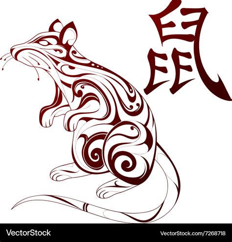 Rat as symbol for chinese zodiac Royalty Free Vector Image