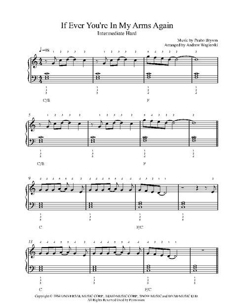 If Ever You're In My Arms Again by Peabo Bryson Sheet Music & Lesson ...