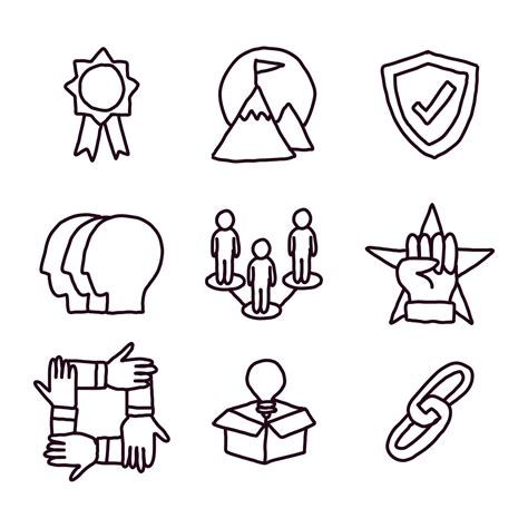 Black and White Doodled Integrity Icons 13976173 Vector Art at Vecteezy