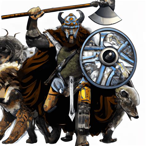 Odin Viking Warrior with Wolves Mythology High Resolution Drawing · Creative Fabrica