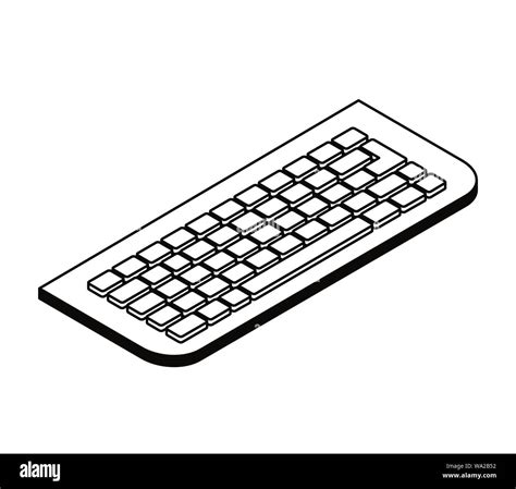 Silueta de teclado de computadora sobre fondo blanco Imagen Vector de ...