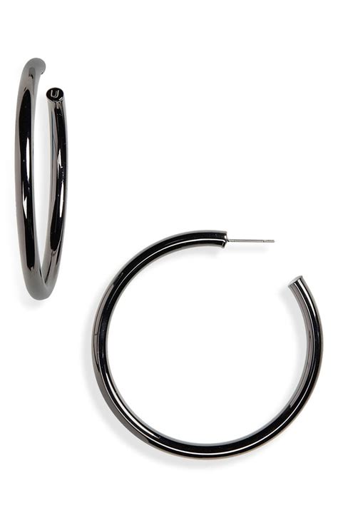 Uncommon James Gunmetal Hoop Earrings | Nordstrom