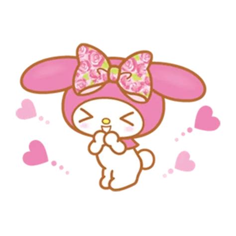 Cute My Melody Bunny with Pink Bow Cartoon Design PNG | PNG All