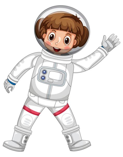 Girl in astronaut outfit waving hand 418962 Vector Art at Vecteezy