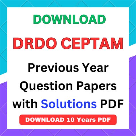 DRDO CEPTAM Previous Year Question Papers with Solutions PDF