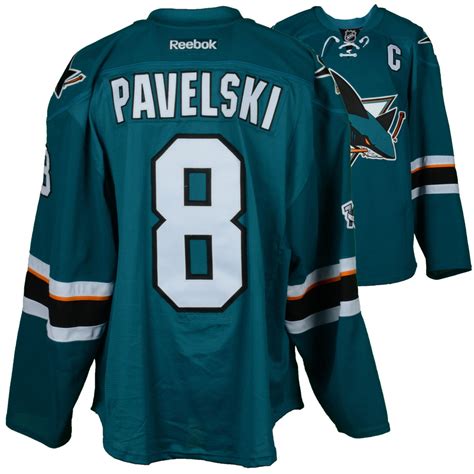 Joe Pavelski San Jose Sharks Game-Used 2017 Season Teal #8 Jersey Size 56 - NHL Auctions