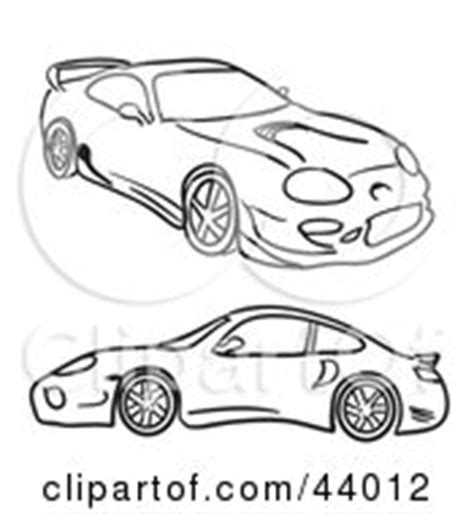 Royalty-Free (RF) Clipart Illustration of a Fiery Sports Car On Black by Arena Creative #67840
