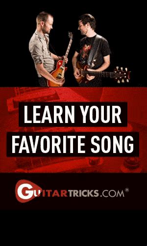 two men are playing guitars with the words learn your favorite song on top of them