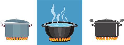 Cartoon Of A Pot Boiling Water Clip Art, Vector Images & Illustrations ...