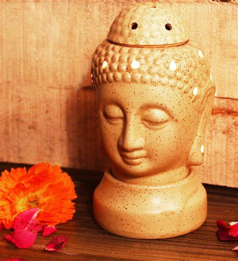 Buy Brown Ceramic Buddha Electric Table Lamp with Aroma Oil Diffuser by Indeasia Srijan at 58% ...