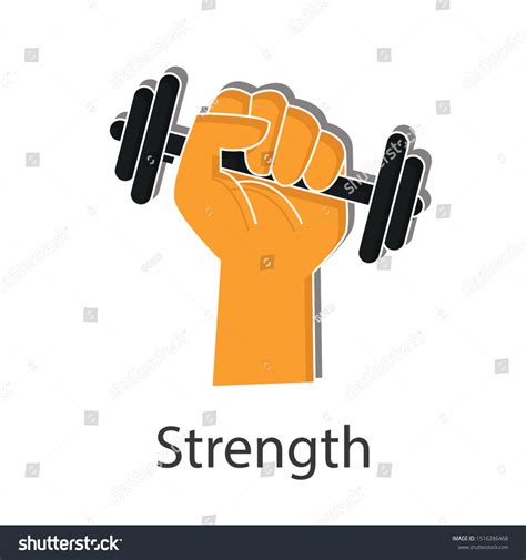 Strength Icon Concept On White Background: vector de stock (libre de ...