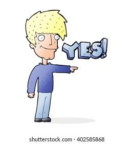 Cartoon Man Saying Yes Stock Vector (Royalty Free) 402585868 | Shutterstock