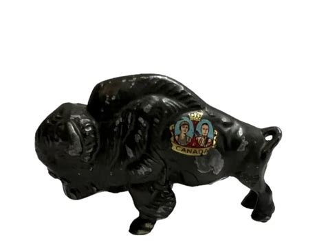 VINTAGE BUFFALO BISON Metal Figurine Sculpture Canada Souvenir 2.5” $23.80 - PicClick