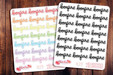 Bonfire Hand Lettering Planner Stickers HL019 in 2022 | Planner stickers, Lettering, Hand lettering