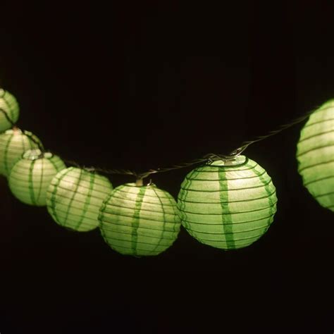 BLOWOUT 10 Socket Grass Greenery Round Paper Lantern Party String Lights (4" Lanterns, Expandable)