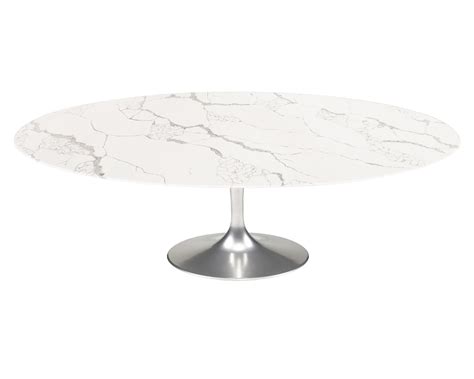 saarinen 54" oval quartz pedestal dining table | Eero Saarinen | NJMODERN FURNITURE