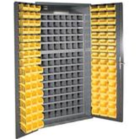 Durham 36 Inch Wide Small Parts Storage with 112 Steel Pigeon Hole Bins