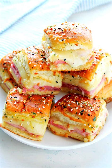 Baked Ham and Cheese Sliders - Crunchy Creamy Sweet