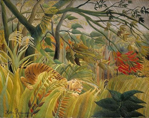 Art & Paintings: Henri Rousseau - Tiger in a Tropical Storm