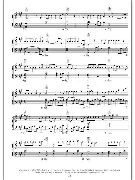 Piano Sheet Music — Halo - Beyonce (Piano Sheet)