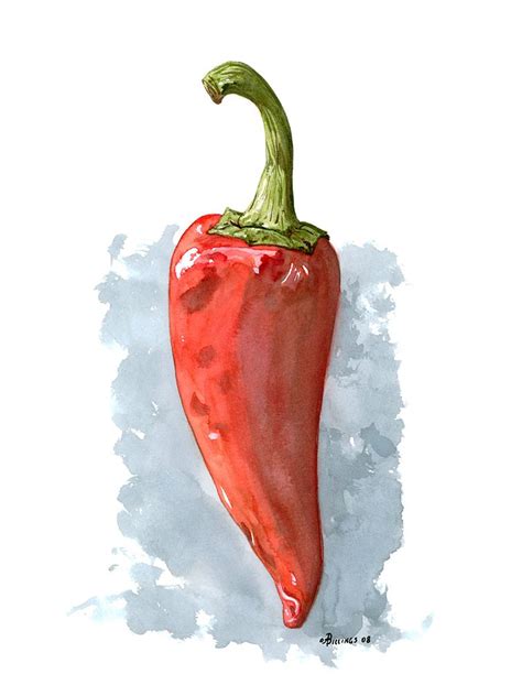 Pepper | Vegetable painting, Watercolor art lessons, Watercolor fruit