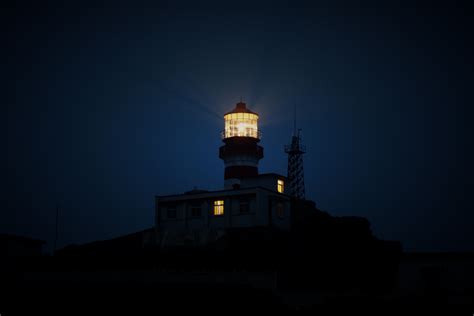 Free Images : light, lighthouse, night, dawn, atmosphere, dark, beam ...