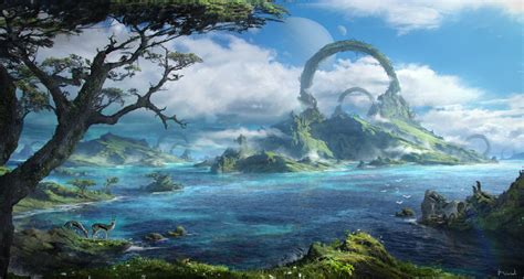 ArtStation - Fantasy Landscape, Luka Mivsek | Fantasy landscape, Fantasy art landscapes, Fantasy art