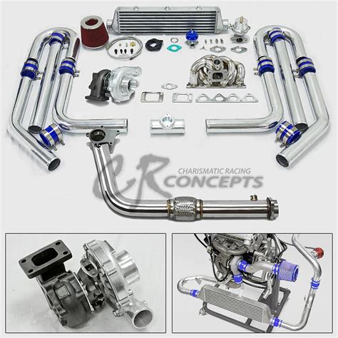 Sell T3 T04E 10PC TURBO CHARGER KIT BLURR MANIFOLD+DOWNPIPE CIVIC EK ...