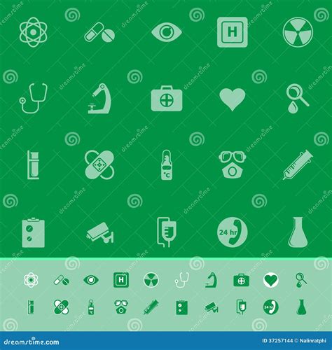 General Hospital Color Icons on Green Background Stock Vector ...