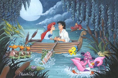 Something-About-Her-16x24-michelle-st-laurent-little-mermaid-ariel-eric-kiss-the-girl-treasures ...