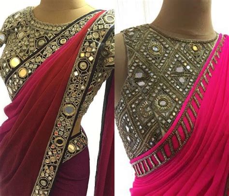 20+ Coolest Mirror Work Saree Blouse Designs You Need To See • Keep Me Stylish