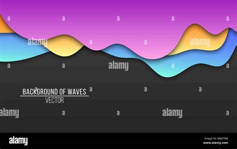 Abstract background of paper multicolored waves. Cardboard waves. Vector application with ...