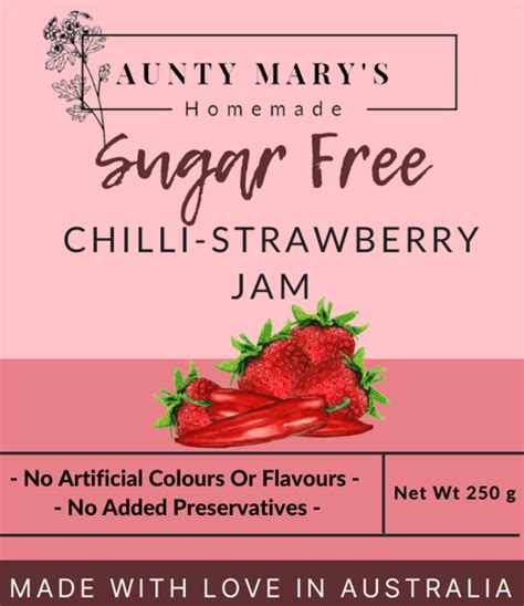 Buy Aunt Mary's Sugar Free Chilli Strawberry Jam @ Yo Keto Australia