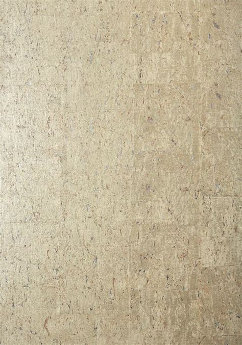 A truly stunning wallpaper made using sections of natural cork printed with metallic gilver ink ...