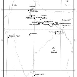 Map showing major archaeological sites of northern black polished ware... | Download Scientific ...