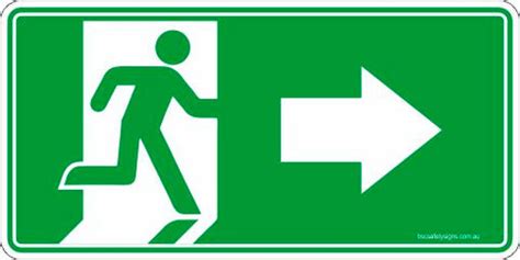 Emergency Exit Right Arrow Safety Signs and Stickers – BSC Safety Signs Australia