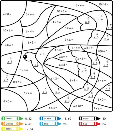 Multiplication Color by Number | Math coloring worksheets, Multiplication worksheets, Multiplication