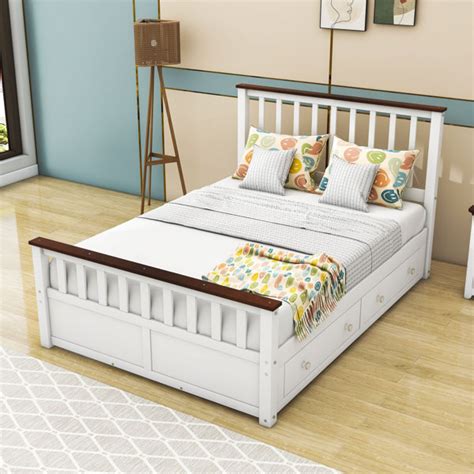 Red Barrel Studio® Derrymore Wood Platform Bed with Two Drawers and Slats Support | Wayfair